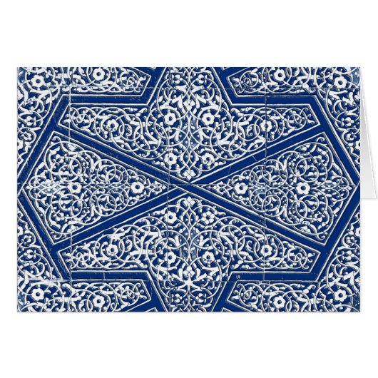 Persian tile pattern - cobalt blue and white cards (Front Horizontal)