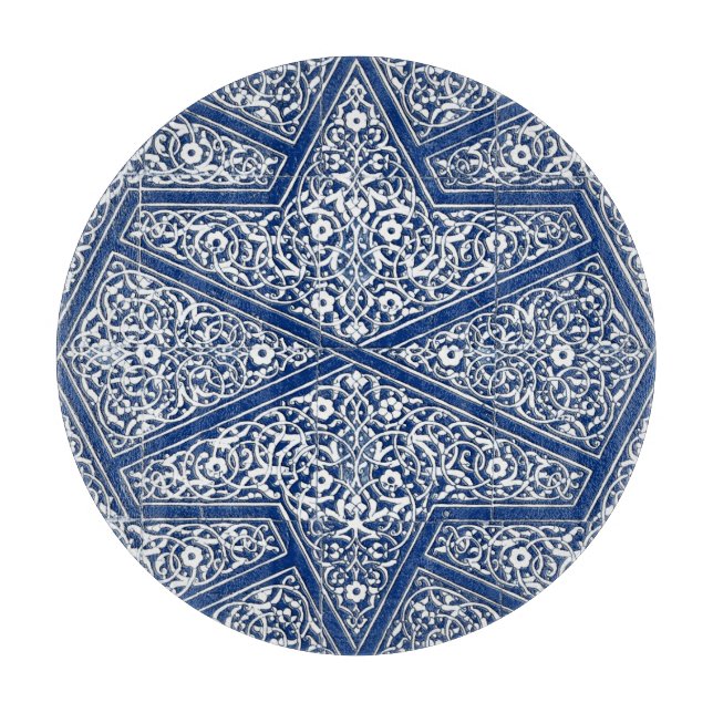 Persian tile pattern - cobalt blue and white cutting board (Front)