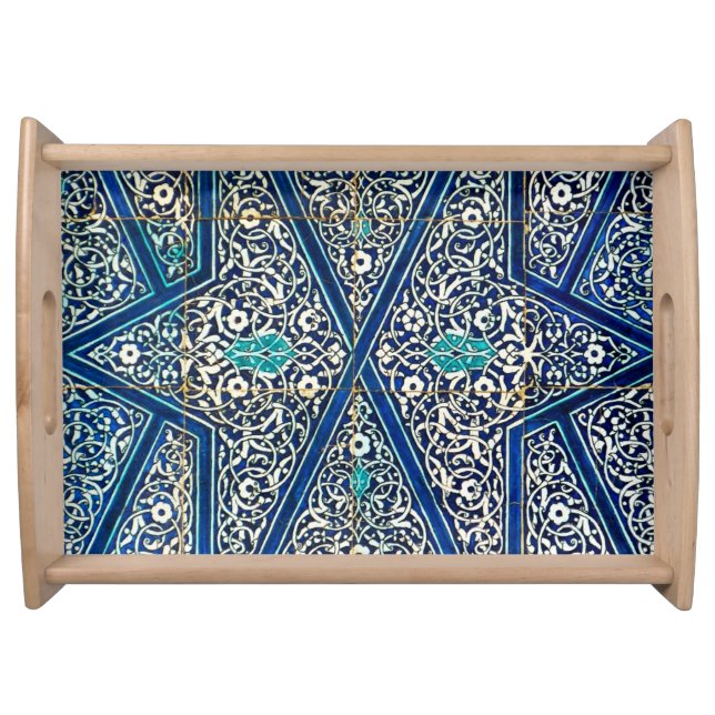 Persian tiles - cobalt blue, white, turquoise serving tray (Front)