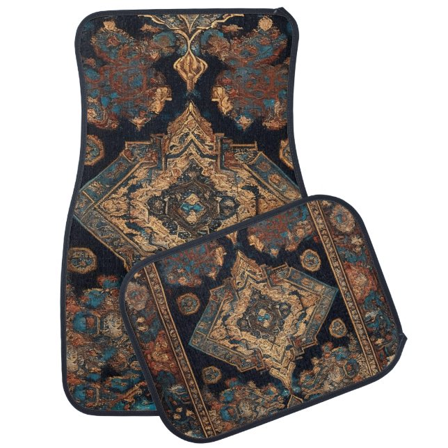 Persian Trendy Beautiful Old Pattern Collection Car Floor Mat (Set)