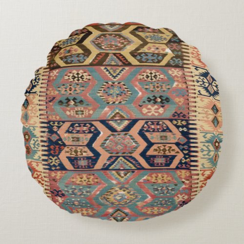 Persian Turkish Kilim Carpet Rug Antique Kilim Round Pillow