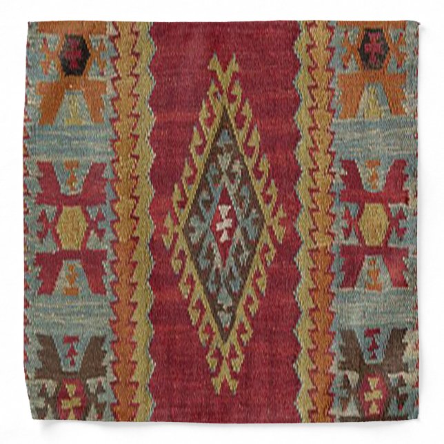 Persian Turkish Rug Carpet Red Bandana (Front)
