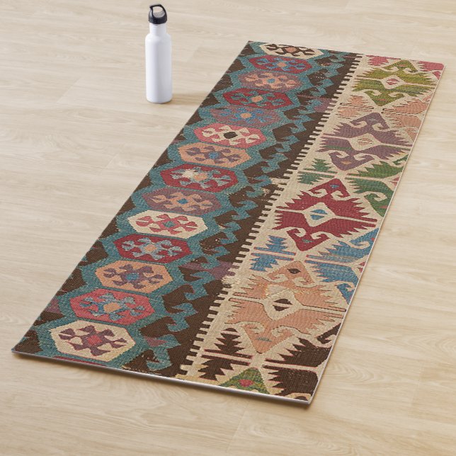 Persian Turkish Rug Pattern Killim Yoga Mat (In Situ)