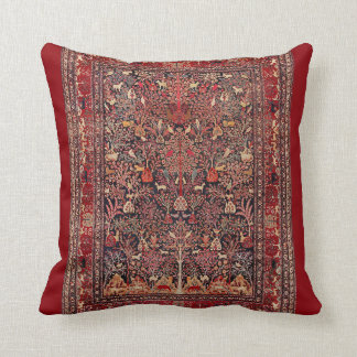 Persian Vintage Antique Carpet Nature Fine Art Throw Pillow