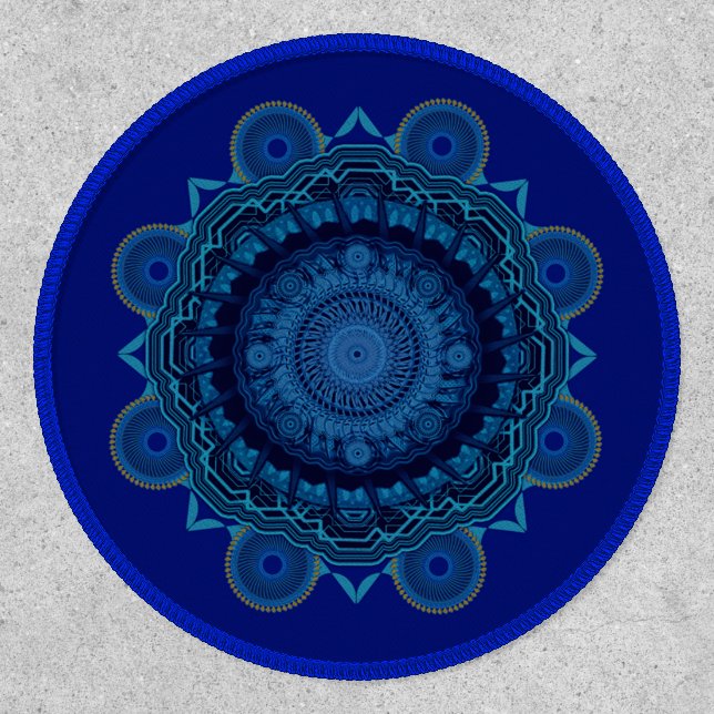 Persian's gyrate psychedelic eyes (Blu version) Patch (Front)