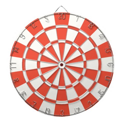 Persimmon And White Dartboard With Darts