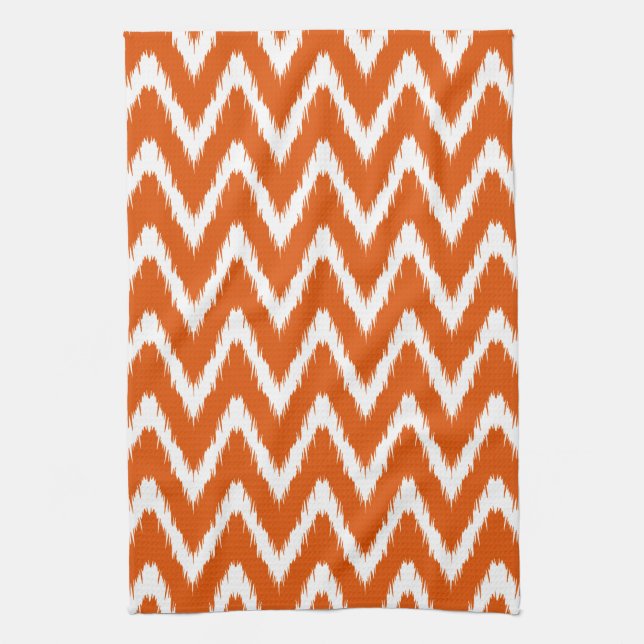 Persimmon Asian Moods Ikat Chevrons Towel (Vertical)