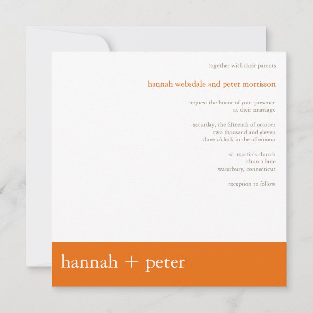Persimmon Banner :: Wedding Invitation (Front)