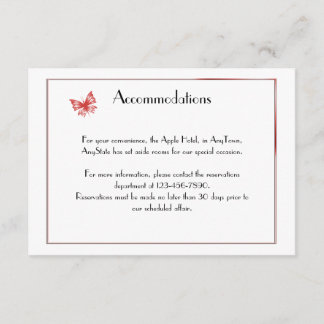 Persimmon Butterfly Heart Wedding Insert