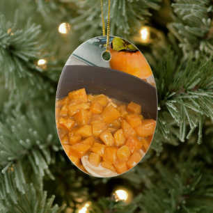 Persimmon Compote Ceramic Ornament