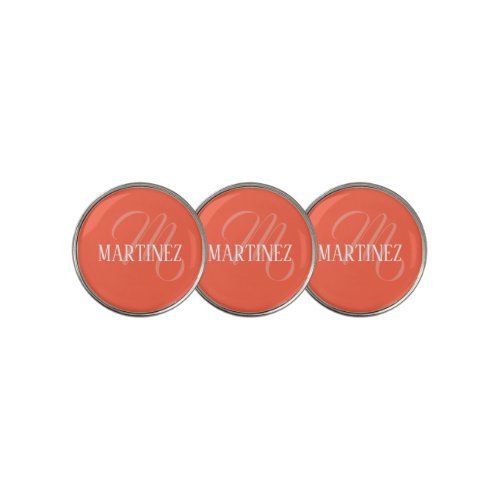Persimmon Elegant Personalized Name Club Golf Ball Marker