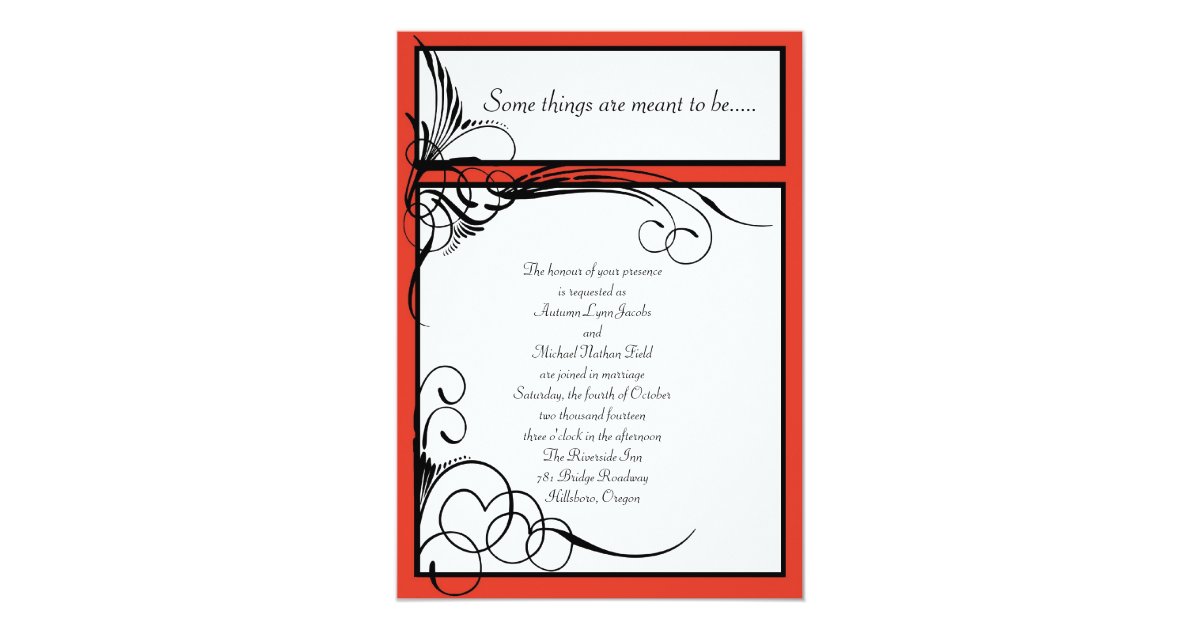 Persimmon Floral Wedding Invitations | Zazzle.com