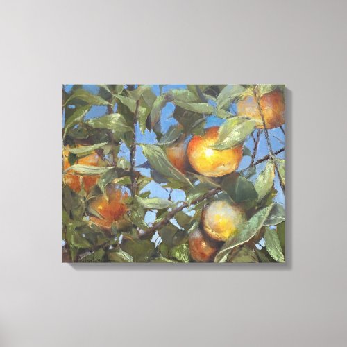 Persimmon Fruit Tree Beautiful Original Artwork Canvas Print