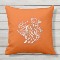 Persimmon Orange Sea Coral Decorative Throw Pillow