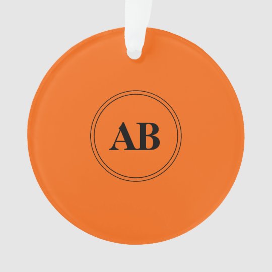 Persimmon Orange Solid Color With Monogram Ornament Zazzle Persimmon Orange Solid Color With Monogram Ornament