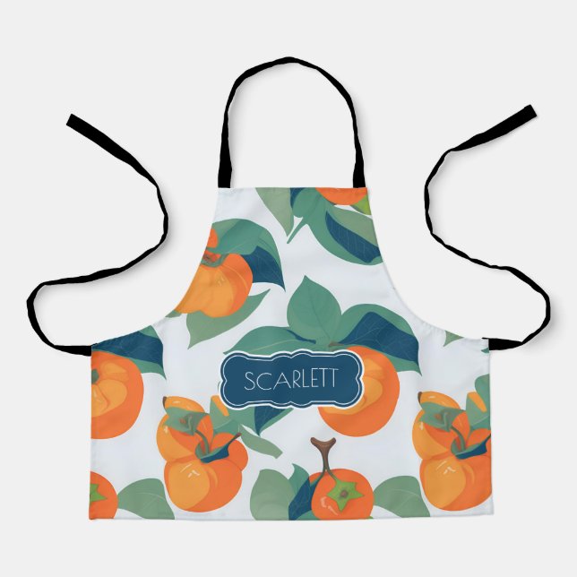 Persimmon Pastel Colorful Personalized Pattern Apron (Front)