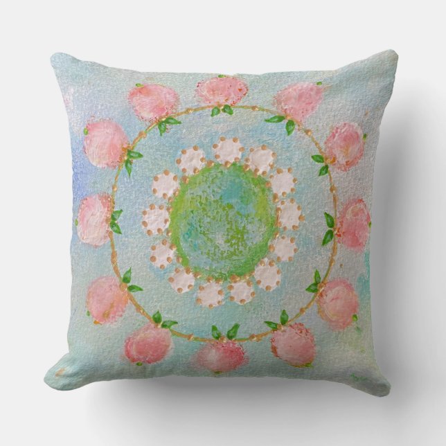 Persimmon Print Throw Pillow (Front)
