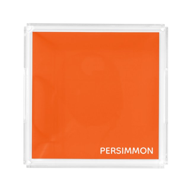 Persimmon red color name acrylic tray (Front)