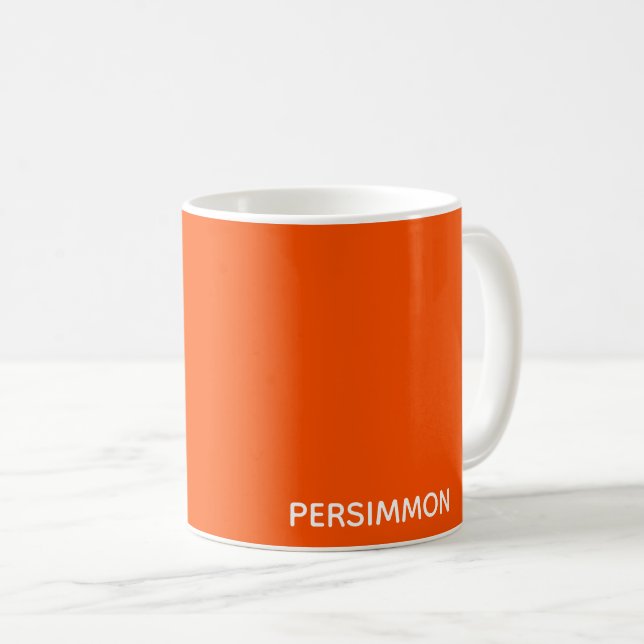 Persimmon red color name coffee mug (Front Right)