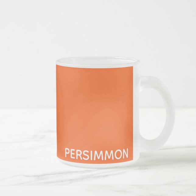 Persimmon red color name frosted glass coffee mug (Right)