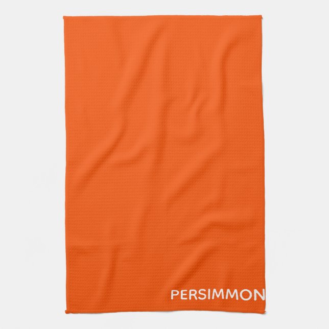 Persimmon red color name kitchen towel (Vertical)