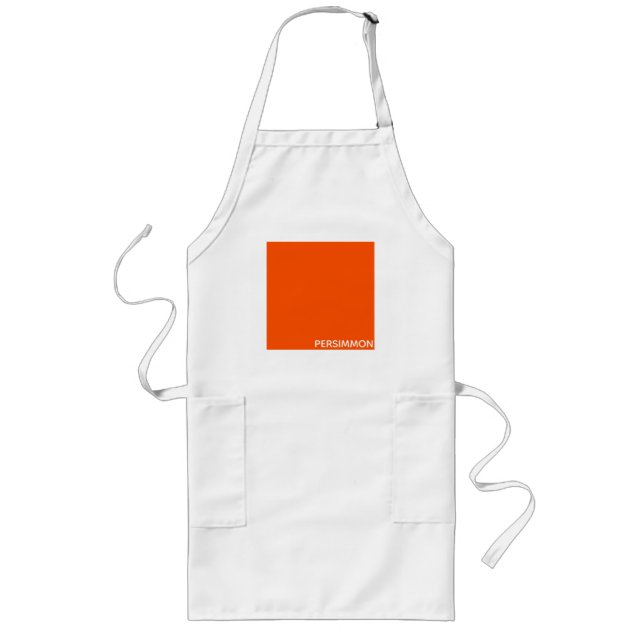 Persimmon red colour name long apron (Front)