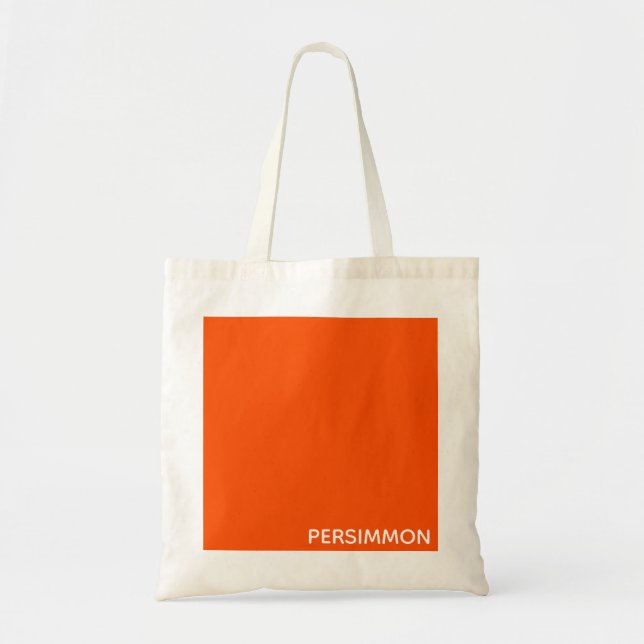 Persimmon red colour name tote bag (Front)