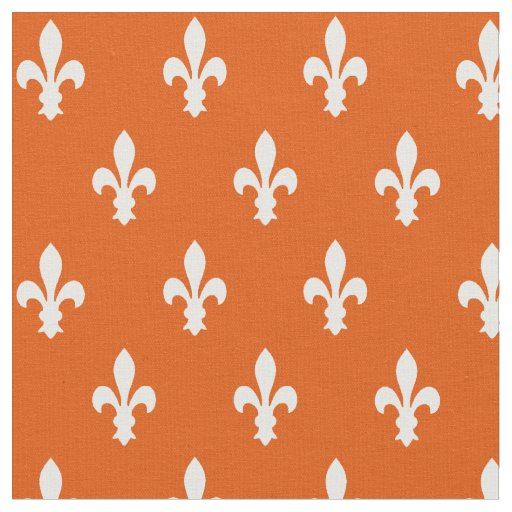 Persimmon Victorian Fleur de Lys Fabric