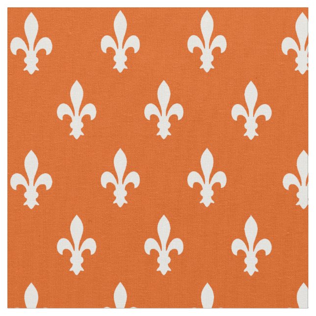 Persimmon Victorian Fleur de Lys Fabric (Close Up)