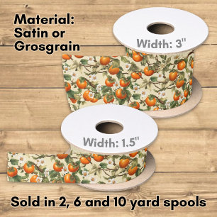 Persimmons Pattern Satin Ribbon