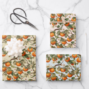 Persimmons Pattern Wrapping Paper Sheets