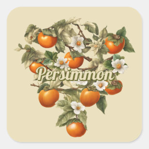 Persimmons Square Sticker