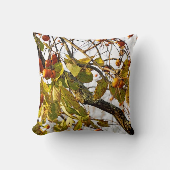 Persimmons Throw Pillow (Front)
