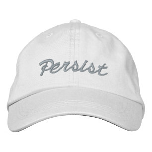 Persist light pink white script cute embroidered baseball cap