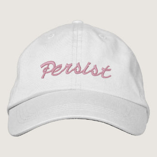 Persist light pink white script cute embroidered baseball cap