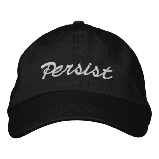 Persist white script cute embroidered baseball cap (Front)