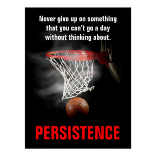 Persistence Basketball Inspirational Motivational Poster