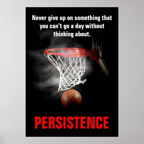 Persistence Basketball Inspirational Motivational Poster
