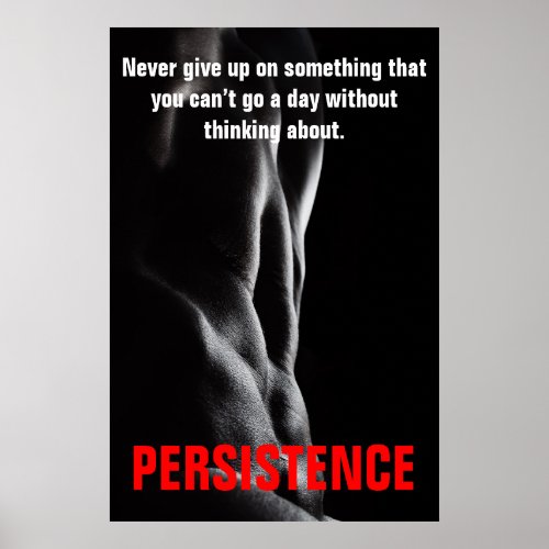 Persistence Bodybuilding Training Work Hard Poster