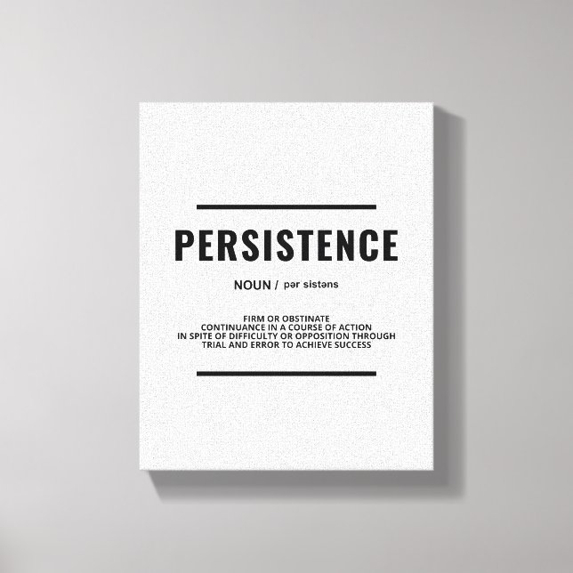 Persistence Definition | Motivational Wall Art (Front)