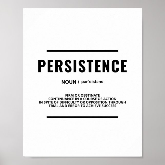 Persistence | Motivational Quote Poster (Front)