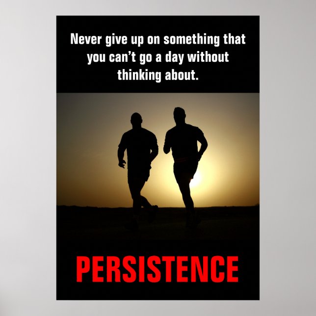 Persistence Running Fitness Training Motivational Poster (Front)