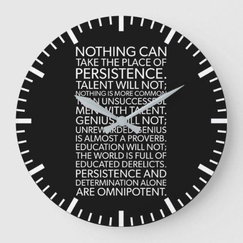 Persistence _ Success Hustle Gym Motivational Large Clock