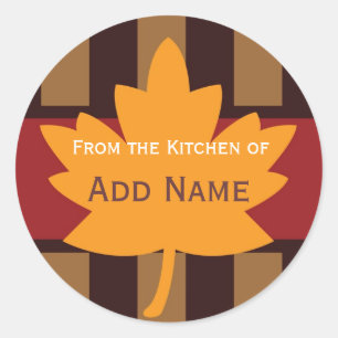 Persoanalized Autumn "from the kitchen of" sticker