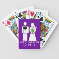 Persoanlized Just Married Bicycle Playing Cards