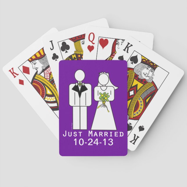 Persoanlized Just Married Poker Cards (Back)