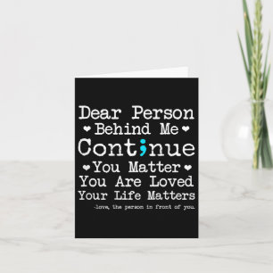 Person Behind Me Suicide Prevention & Depressi Card