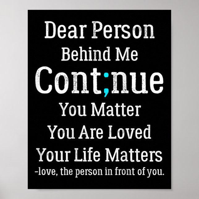 Person Behind Me Suicide Prevention And Depression Poster (Front)