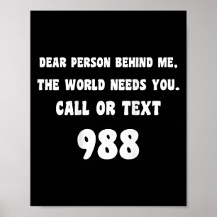 Person Behind Me - Suicide Prevention Hotline 988  Poster