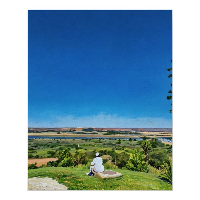 Person Enjoying Scenic Landscape View  Poster (Front)